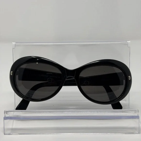 ❌ SOLD ❌ Dolce & Gabbana Glossy Black Oval Sunglasses EUC - Picture 1 of 8